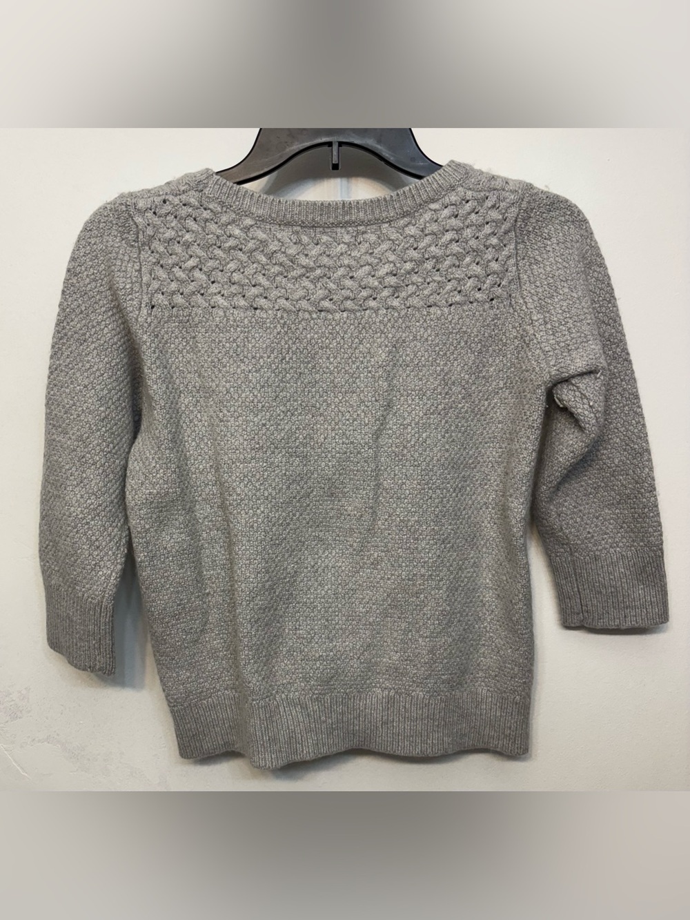 Ann Taylor Loft Gray 3/4 Sleeve Cable Knit Sweater Woman’s Size Small - Picture 5 of 7